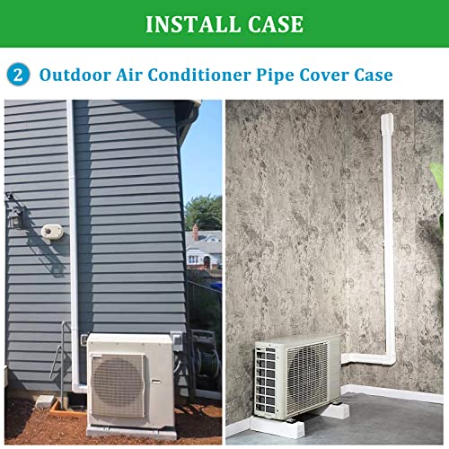Mooitek 4" 16.5Ft Pvc Decorative Line Set Cover Kit For Ductless Mini Split Air Conditioners 16.5Ft Line Set Cover For Heat Pump System And Central Ac(Total Length) #TOP5