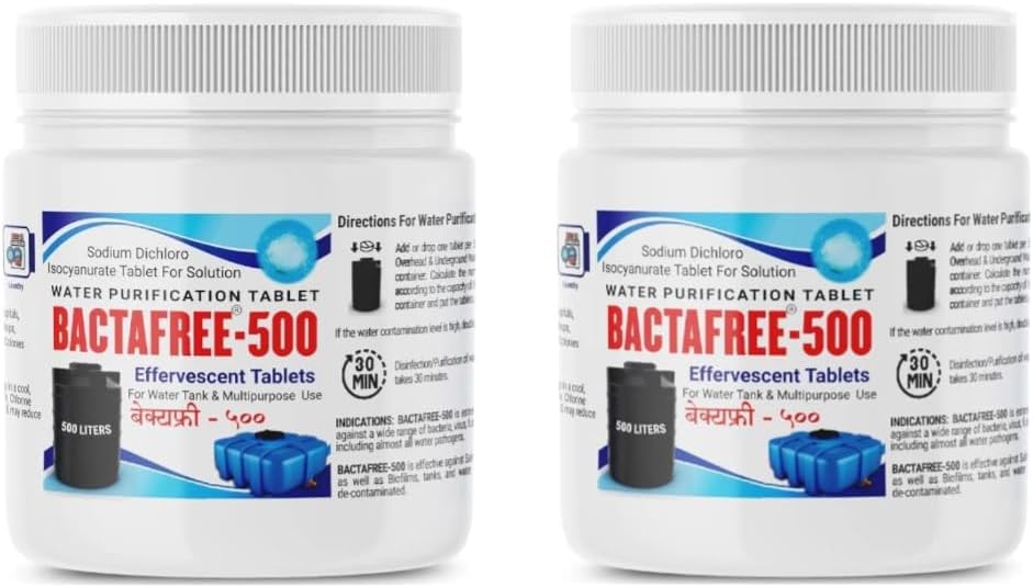 500 Water Purification Tablets - Each Tablet for 500 Litres, 50 Tablets Pack - Water Treatment and Disinfectant Tablet for Overhead & Underground Tank - 25,000 Litres Purification (2)