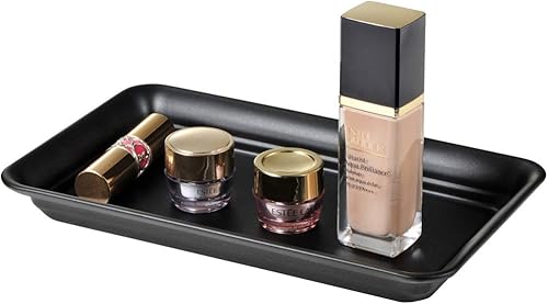 Miniatura 4 de SheeChung Bandeja de acrílico para tocador, bandeja organizadora de almacenamiento de baño, paquete de 2 bandejas Catchall, bandeja para fregadero