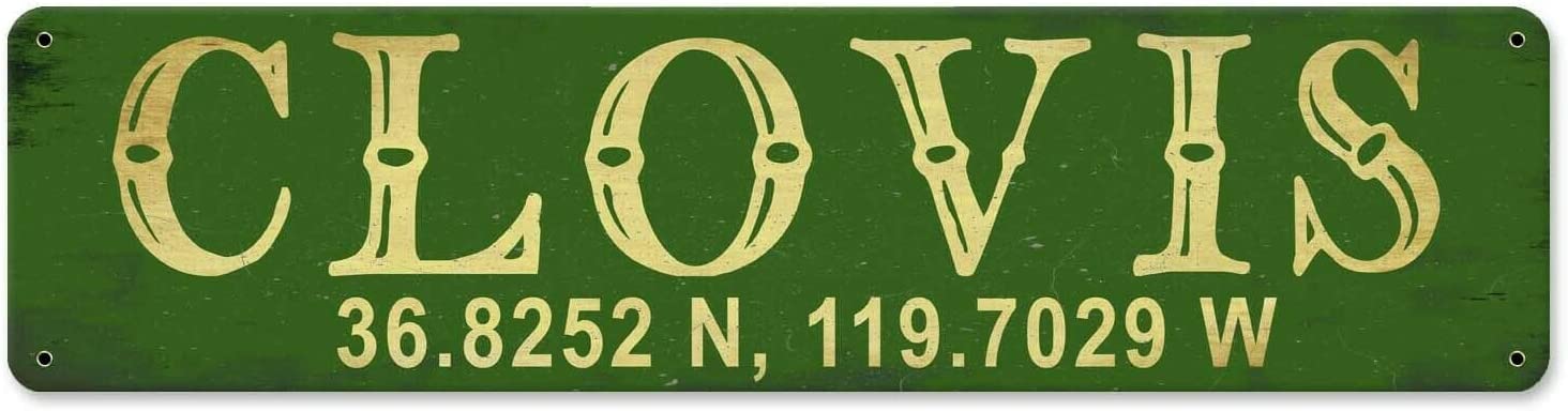 Clovis Lane Avenue Street Way Vintage Outhouse Vintage Metal Sign Garage Sign Garage Home Wall Decor Poster Retro Vintage 16x6 Inch Tin Sign
