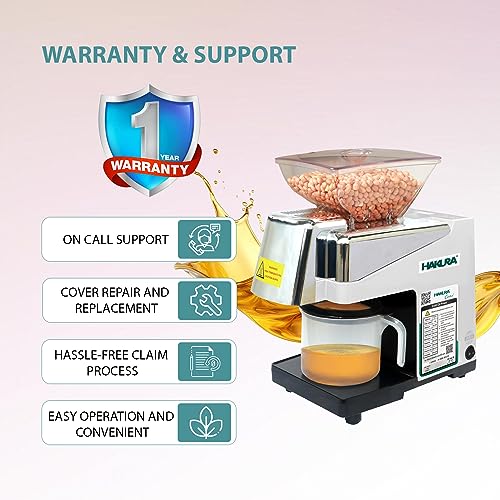 Image of HAKURA H2O-2B Comfort Oil Extractor Oil Maker Press Machine For Home 560 Watts (White)