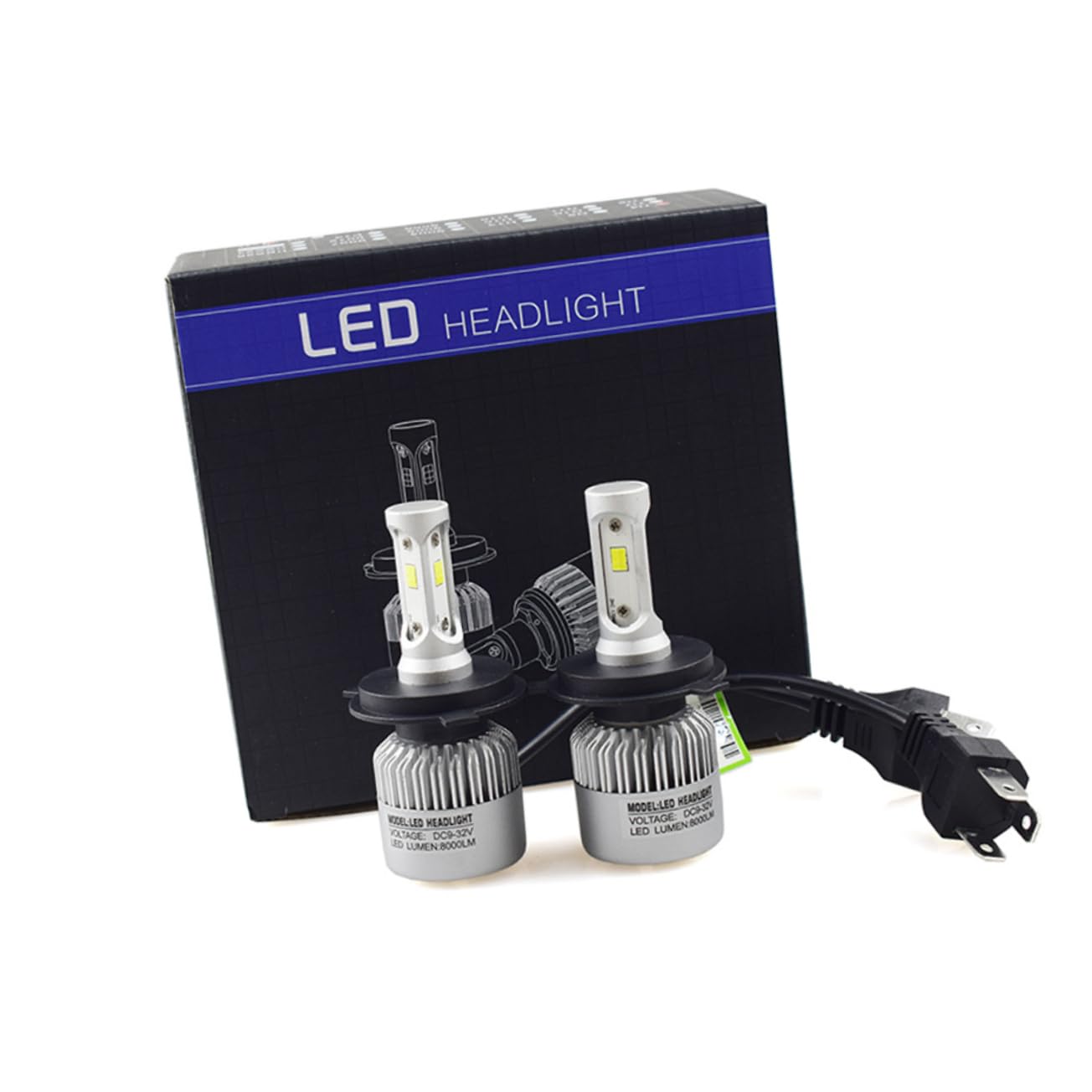 Lampada LED H4 2 Pezzi in Alluminio per Fari Auto, Csp | Compatibile Car e Trucker, Raffreddamento Veloce, Lunga Durata, Chip Csp, Design