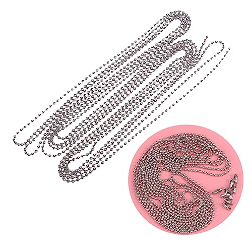 BEBEMOKO Adjustable Ball Chain with 10 Connectors 4.5mm Diameter Stainless Steel Perfect for Jewelry Making