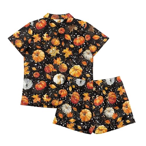Image of Renewold Women's Short Sleeve Pajama Set Button Down Sleepwear with Notch Collar Soft Lounge Top and Shorts with Pockets