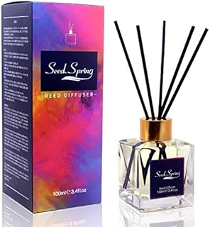 Seed Spring Reed Diffuser 100ml / Cherry & Musk Scented Oil Reed Diffuser Set / 8 Diffuser Sticks / 50 Days Strong & Lasting Aroma/Home Scented Diffuser for Bedroom Bathroom Office