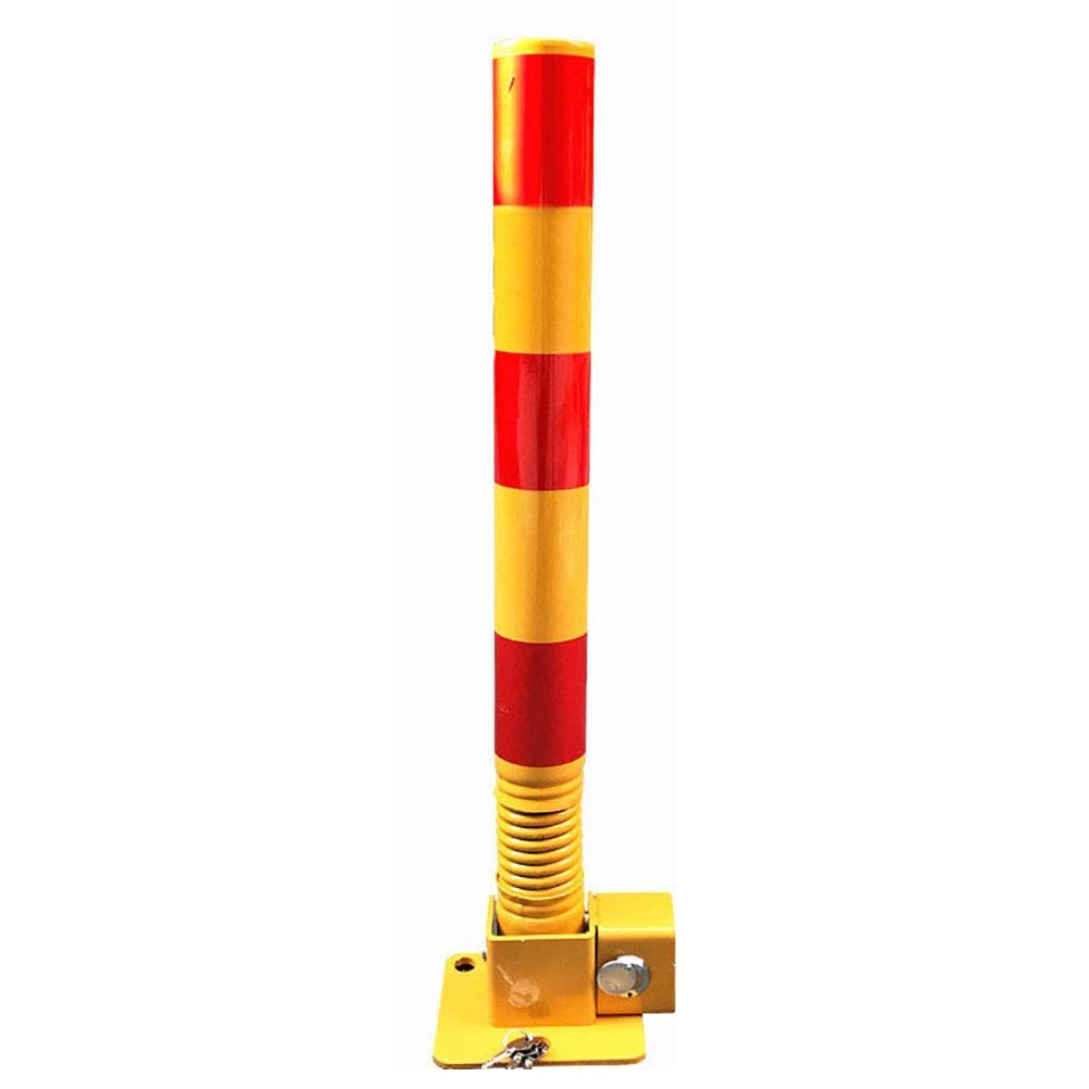 MOKLYF Bollards for Driveway,23.6" Safety Barrier Bollard Features Reflective Tape,Easy Installation Street Bollard Parking Post (Red)