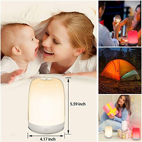 image for unlaponbing LED Night Light, Touch Control Smart Bedside Table Lamp, D
