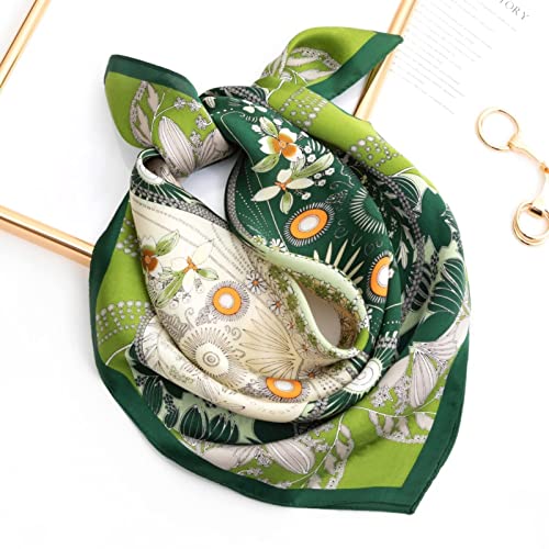 PoeticEHome 100% Mulberry Silk Neck Scarf 21"x21" Small Square Scarfs for Women Gift Packed