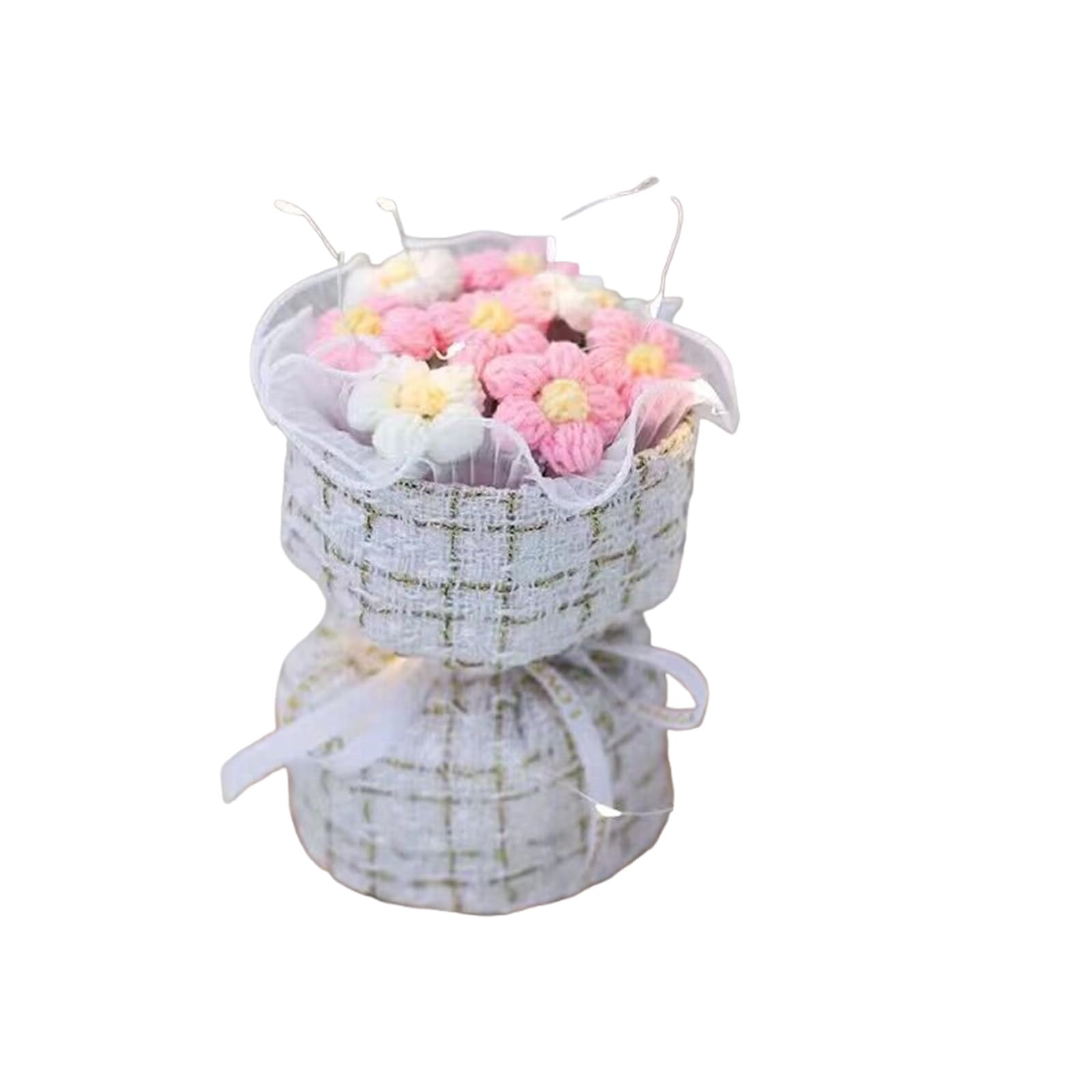 Msioytog Knitted Yarn Simulation Puff Bouquet Knitted Yarn Simulation Puff Bouquet