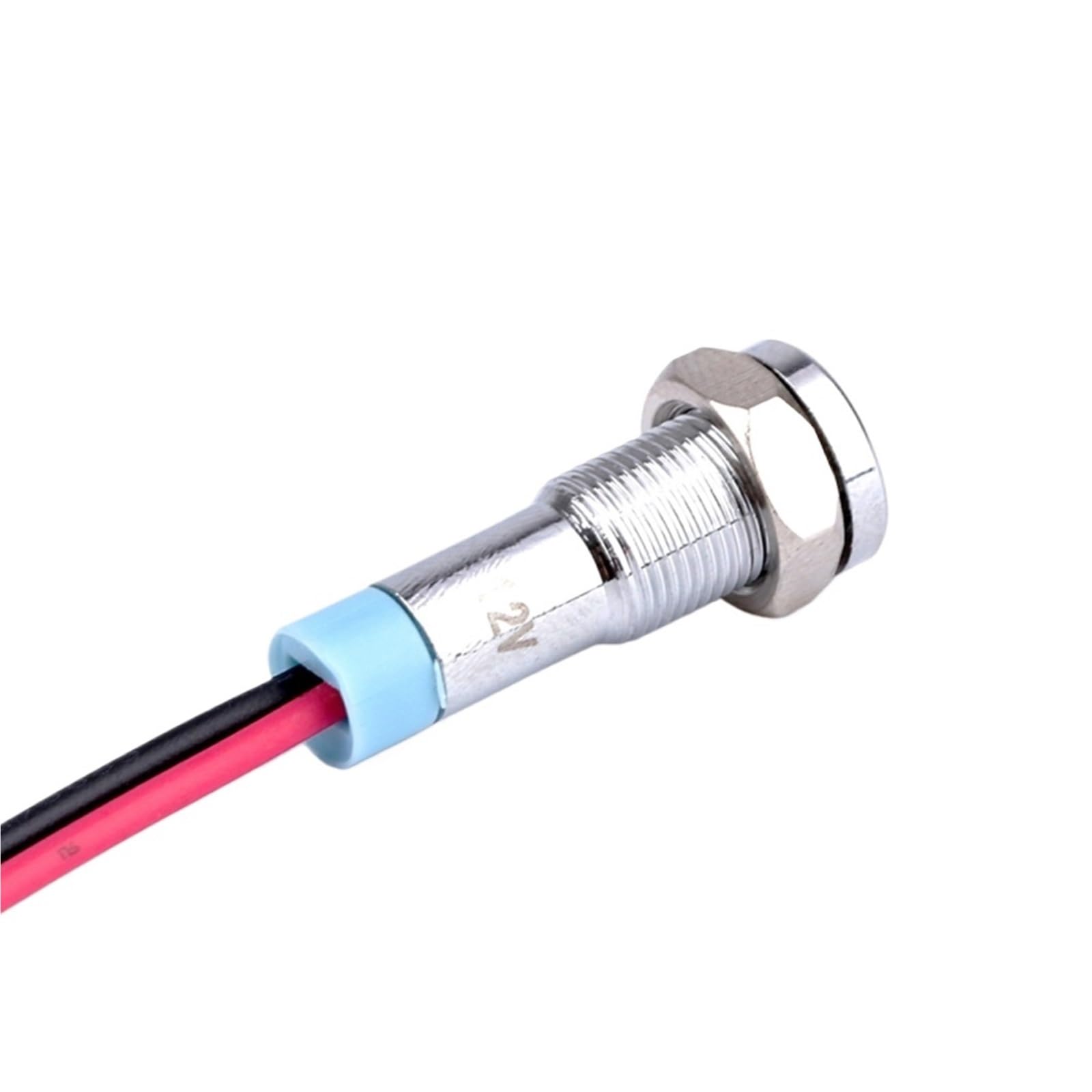 20 luces LED indicadoras de señal de alto brillo de 6 mm, 3-6 V/12-24 V/110 V/220 V, lámpara de metal industrial con cable de 150 mm.(White Light,110V)
