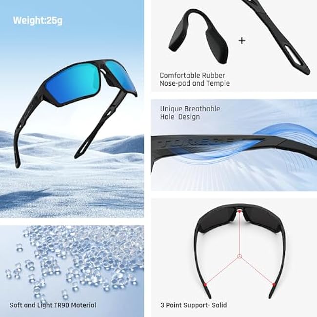 Polarized Sports Sunglasses for Men Women Fishing Running Driving Cycling Sunglasses