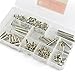 60 Sets Silver Chicago Screws Assorted Kit Screw Posts Metal Accessories Nail Rivet Chicago Button for DIY Leather Decoration Bookbinding Slotted Flat Head Stud Screw M5x 5/10/15/20/25/30/35/40mm