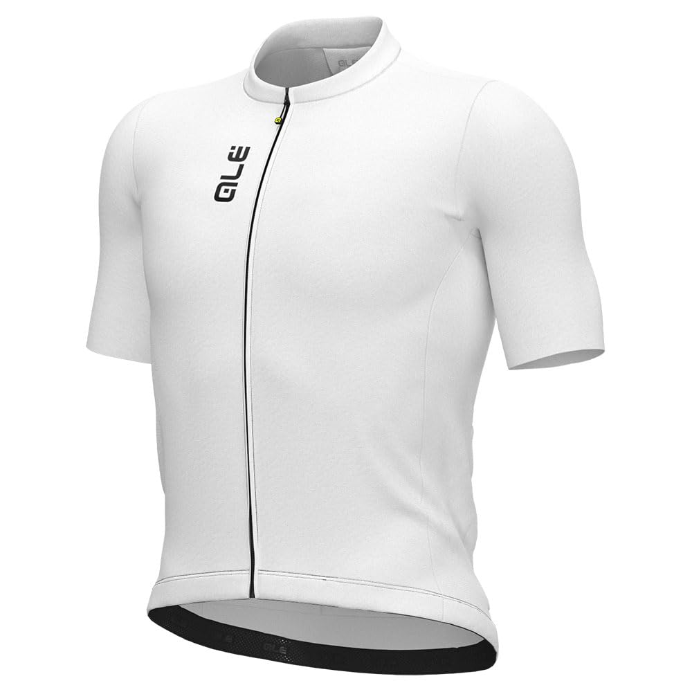 Alé Cycling Men's Pragma Colour Block Short Sleeve Cycling Jersey, White, M