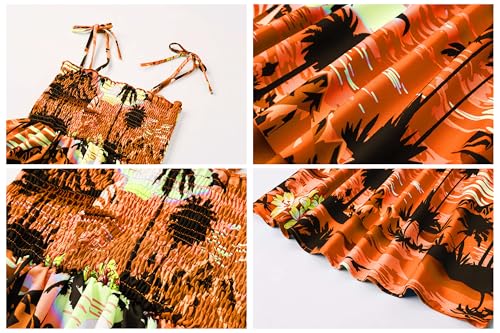 Image of Cromoncent Matching Hawaiian Outfits for Family, Dad and Son Matching Luau Beach Tropical Shirts Mommy Daughter Tropical Sets