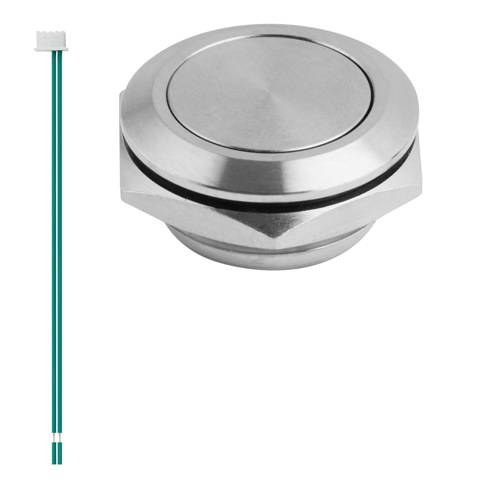 Pulsador Ultraplano de Acero Inoxidable, Diámetro de Montaje 19 mm, Resistente al Agua y al Polvo IP67, Capacidad de Conmutación 3(2) A/250V AC, Ideal para Entornos Exteriores e Interiores (1)