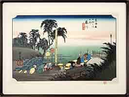 東海道五十三次「藤川」 黄綬褒章受章者制作　銅版画(エッチング)　送料無料 東海道五十三次「藤川」 黄綬褒章受章者制作 銅版画(エッチング