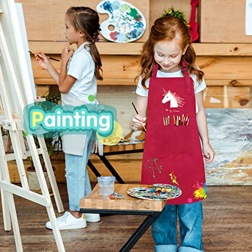 Ecoofor 24 Pieces 12 Colors Kid Aprons Set Xl For 7-13 Age Children Chef Aprons Kids Painting For Kitchen Cooking Baking Painting #TOP4