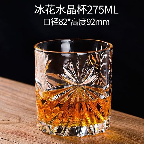 SALFEE Conjunto de copos de uísque de cristal de 275 ml estilo europeu copo doméstico shigh-end