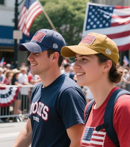 Image of 2-Pack USA Flag Hats for Men Baseball American Flag Hats for Men USA Cap USA Tactical Washed for Women