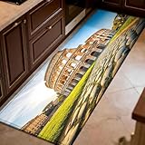 Alfombrilla para Suelo Construyendo el Coliseo 50 x 80 cm Lavable y Antideslizante, Retro Alfombra de Cocina y Pasillo para Hogar y Mascotas