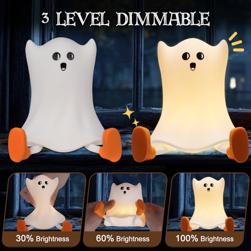Gefaxi SU174 Ghost Night Light Silicone Cute Halloween Ghost Decor Night Light thumb #4
