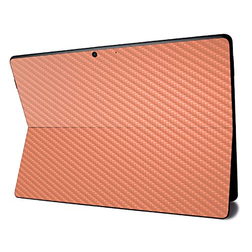 Image of MightySkins Carbon Fiber Skin for Microsoft Surface Pro X - Solid Peach | Textured Carbon Fiber Finish | Easy to Apply, Remove, and Change Styles | Made in The USA
