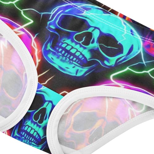 Funny Neon Skulls Toddler Underwear Custom 2t Cotton Little Girl Panties Funny Briefs Underpants4
