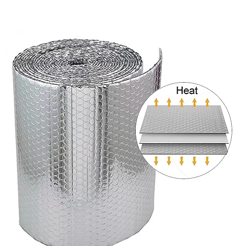 Isolatiefolie, isolatiefolie, 0,6 x 5m, 3 mm dikke thermofolie voor ramen, dubbele blaasisolatie, thermofolie, radiatorfolie, reflectiefolie, aluminium luchtkussenfolie, isolatie, radiator voor - Afbeelding 6