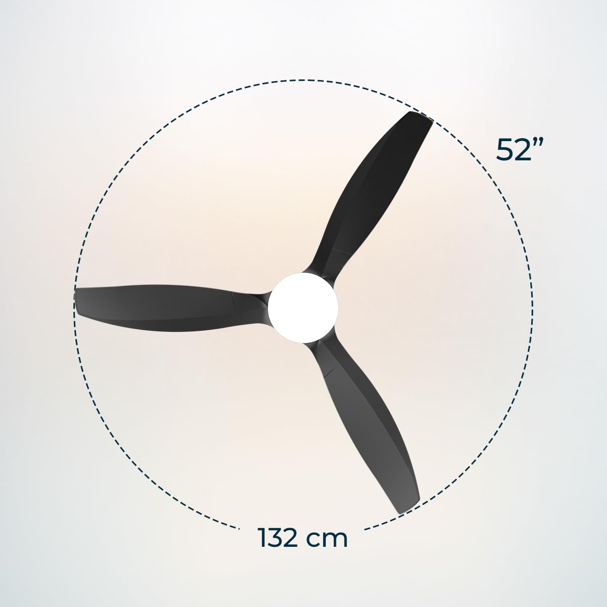 Cecotec EnergySilence Aero 5650 czarny i przezroczysty wentylator sufitowy 40 W, silnik prądu stałego, średnica 52" (132 cm), 3 łopatki, pilot, timer, 6 prędkości, tryb zimowy letni