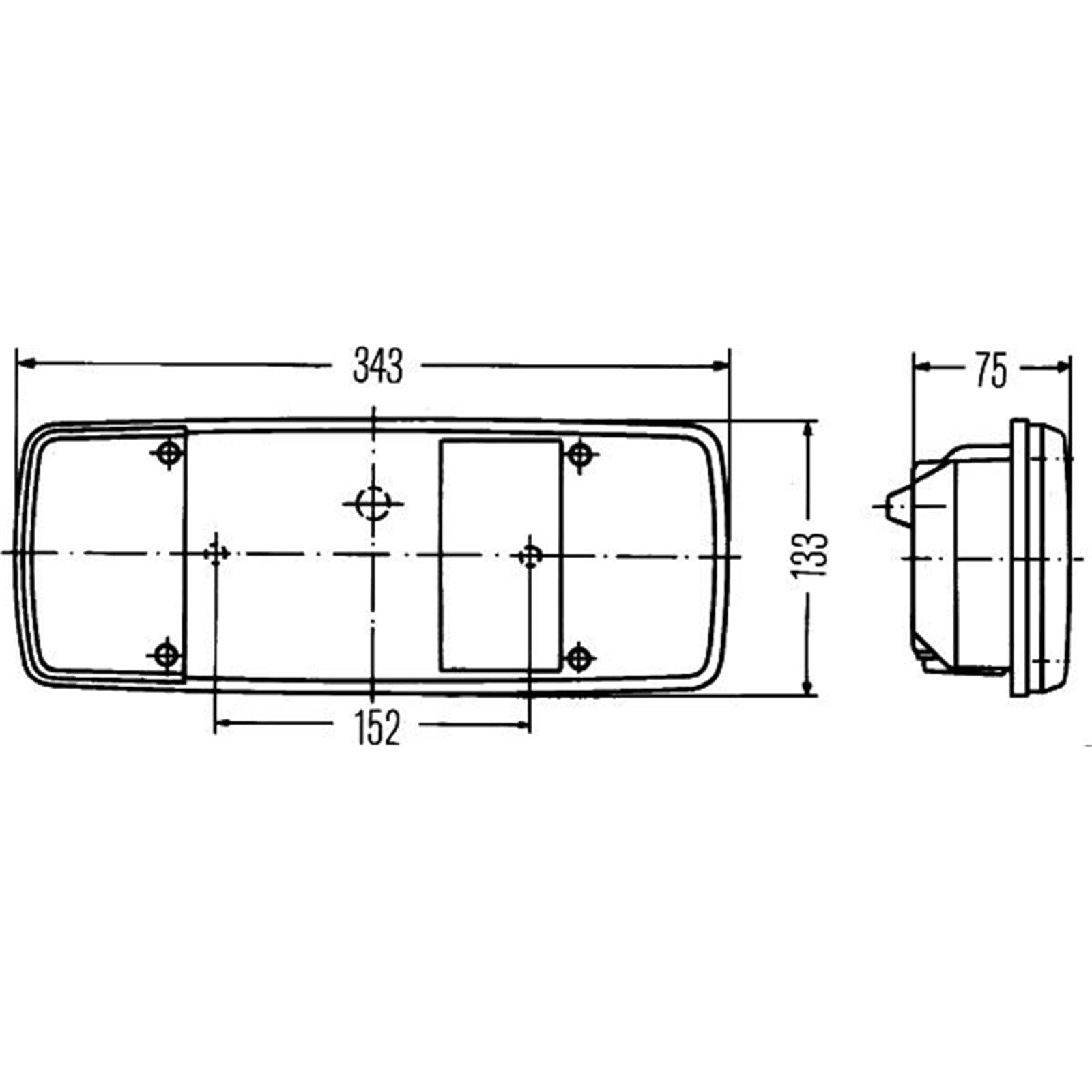 HELLA 2VP 003 567-121 Rückleuchte - Halogen - für u.a. MAN F8, F9-series - ECE/ADR/GGVS - rechts