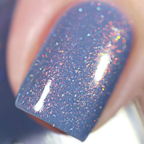Image of ILNP Dusk To Dawn - Dusky Blue Holographic Nail Polish