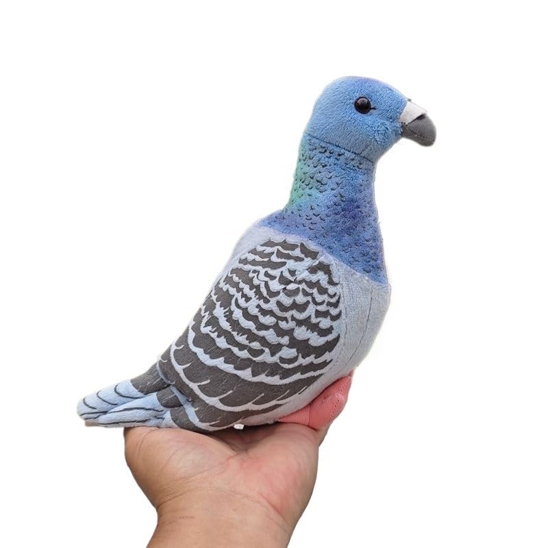 Pigeon en peluche réaliste de 19cm pour décorer une chambre d'enfant avec douceur