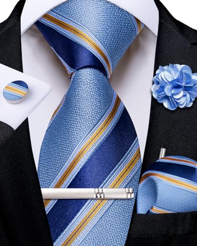 Image of DiBanGu Silk Zipper Ties for Men, Formal Pre-tied Necktie | Adjustable Tie,6PCS,Various Design Styles,Jacquard Woven,Skin-friendly,Practical Gift,Great for Wedding Party,Business Formal