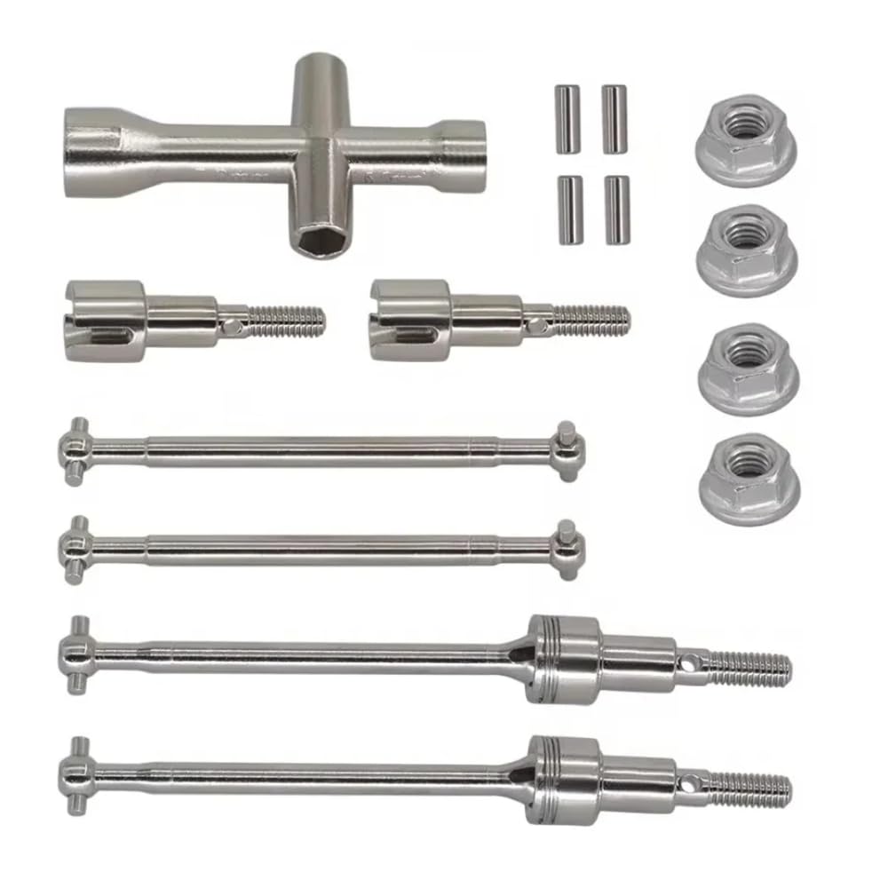 Compatible Drive Shaft Set Compatible with 16101 16102 16103 16201 Pro 1/16 Brushless RC Cars Front Rear Axle Upgrade Metal Dogbone Parts