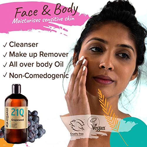 Naissance Grapeseed Oil 16 Fl Oz Pure & Natural, Vegan, Hexane Free, Non Gmo - Ideal For Aromatherapy And As A Massage Base Oil - Natural Moisturizer And Conditioner For Hair & Skin #TOP3