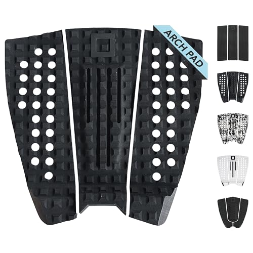 Surf Squared 3-Piece Surfboard Traction Pad – Arch, Flat & Front Options for Max Grip – Strong 3M Adhesive – Fits Shortboards, Fish, Longboards, SUPs & Skimboards – Stomp or Deck Pad by Surf Squared - Used condition - US$19.82