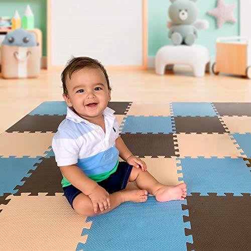Image of MioTetto Soft Non-Toxic Baby Play Mat | Toddler Playmat | Colorful Jigsaw Puzzle PlayMat | 16+2 Bonus Squares Foam Floor Mats for Kids & Babies | EVA Foam Interlocking Tiles for Gym, Nursery, Playroom