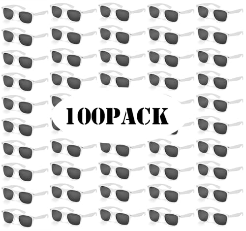Image of 50 /100 Pack Bulk Sunglasses for Adult Retro 70s 90s Cheap Glasses UV400 Protection (100White)