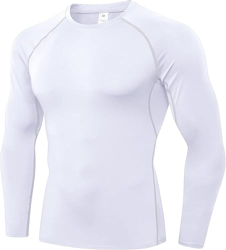 Mens Compression Shirt Long Sleeve Athletic T-Shirt Sports Workout Undershirts R