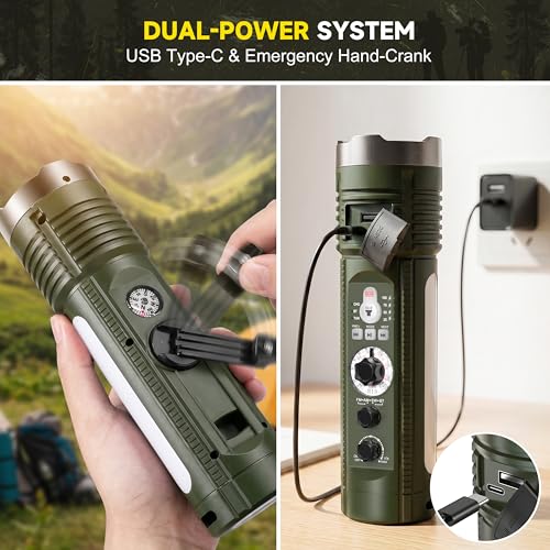 Image of Emergency Crank Radio with AM /FM /SW, Portable Flashlight Radio | Bluetooth Speaker,Warning Light,Reading Lamp,SOS Alarm,with Emegrency Bracelet,Thermal Blanket
