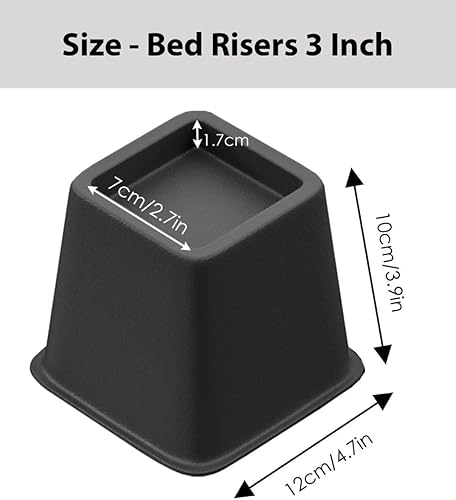 Miniatura 3 de Elevadores de muebles de cama de 3 pulgadas, elevadores de cama resistentes, elevadores de muebles para cama, sofá, escritorio, silla, extensores de