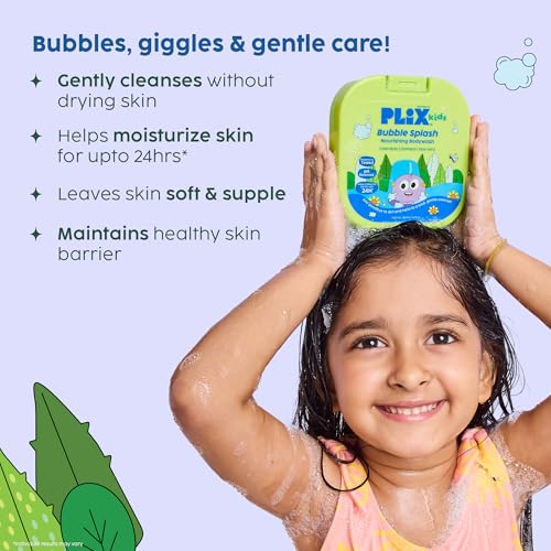 Image of Plix Kids Bubble Splash Nourishing Body Wash | Gentle cleansing without dryness | 24-hour hydration | Strengthens skin barrier & soothes sensitive skin | Sulfate-free & dermatologically tested | 280ml