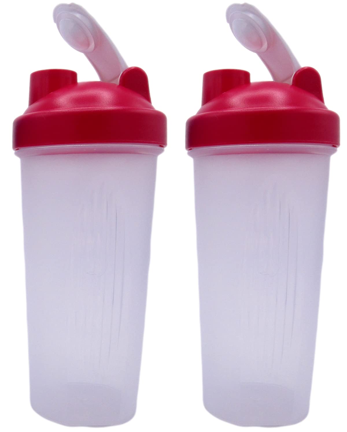 CapesTreasures 2 Pack Nutritional Protein Shaker Bottles 20.3oz Mixing Cups BPA Free Mix & Drink (2 Pink Shaker Bottles) (21003-C300)