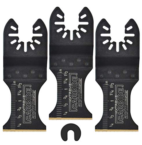 Actomaster Oscillating Multitool Blade Carbide Teeth for Hard Material, 3-Pack