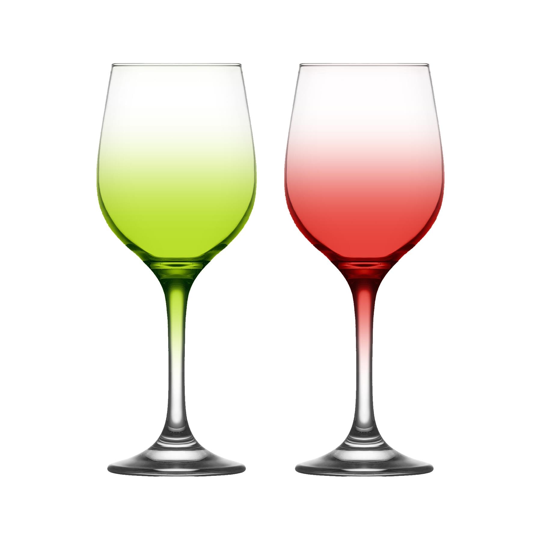 LAV 395ml Fame Verres à Vin - Couleurs Complètes - 12x Lavable au Lave-Vaisselle Verre Mariage Noël Anniversaire Fête Boire Verrerie Gobelet Cadeau