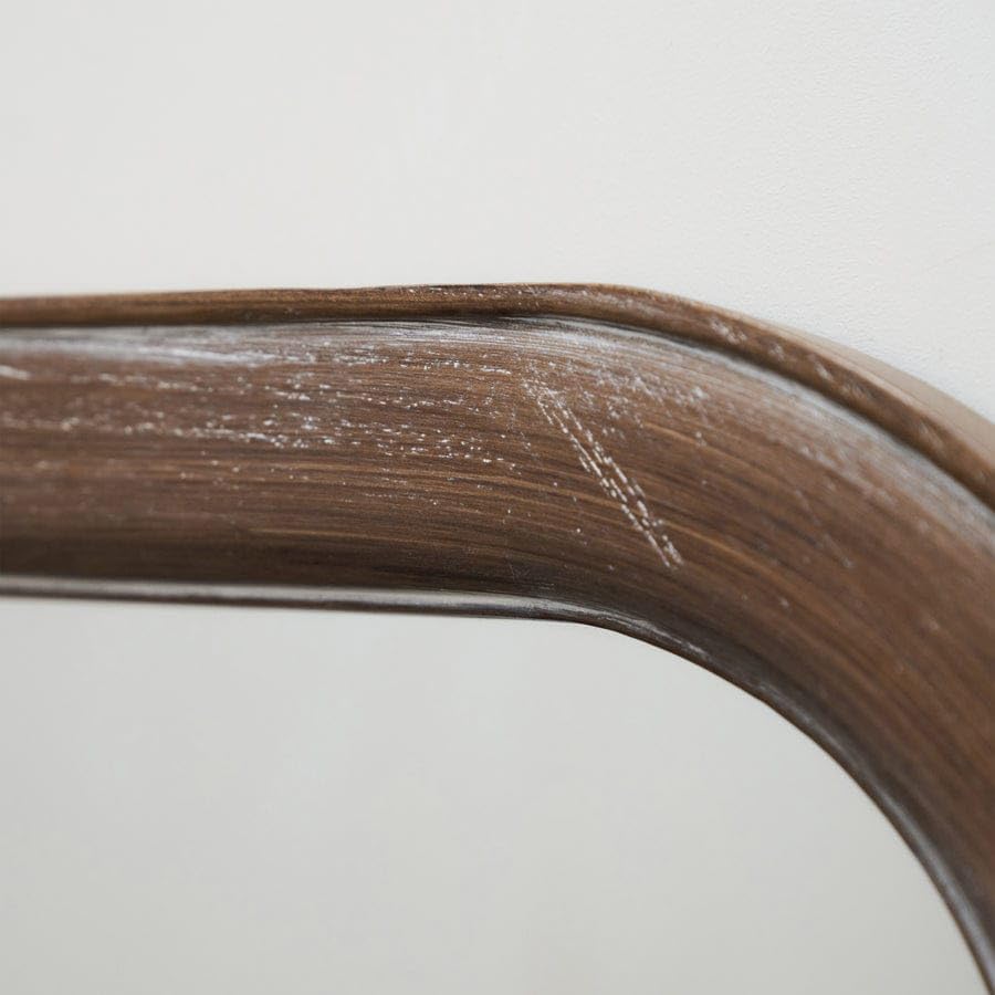 Image of Full Length White Washed Wood Arched Mirror Frame 150CM X 60CM Anticq Finish Natural Wood Only Frame with Out Mirror No Glass (Brown)