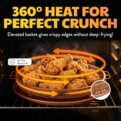 Image of GOTHAM STEEL Crisper Tray Air Fryer Basket for Oven, 12 Inch Round