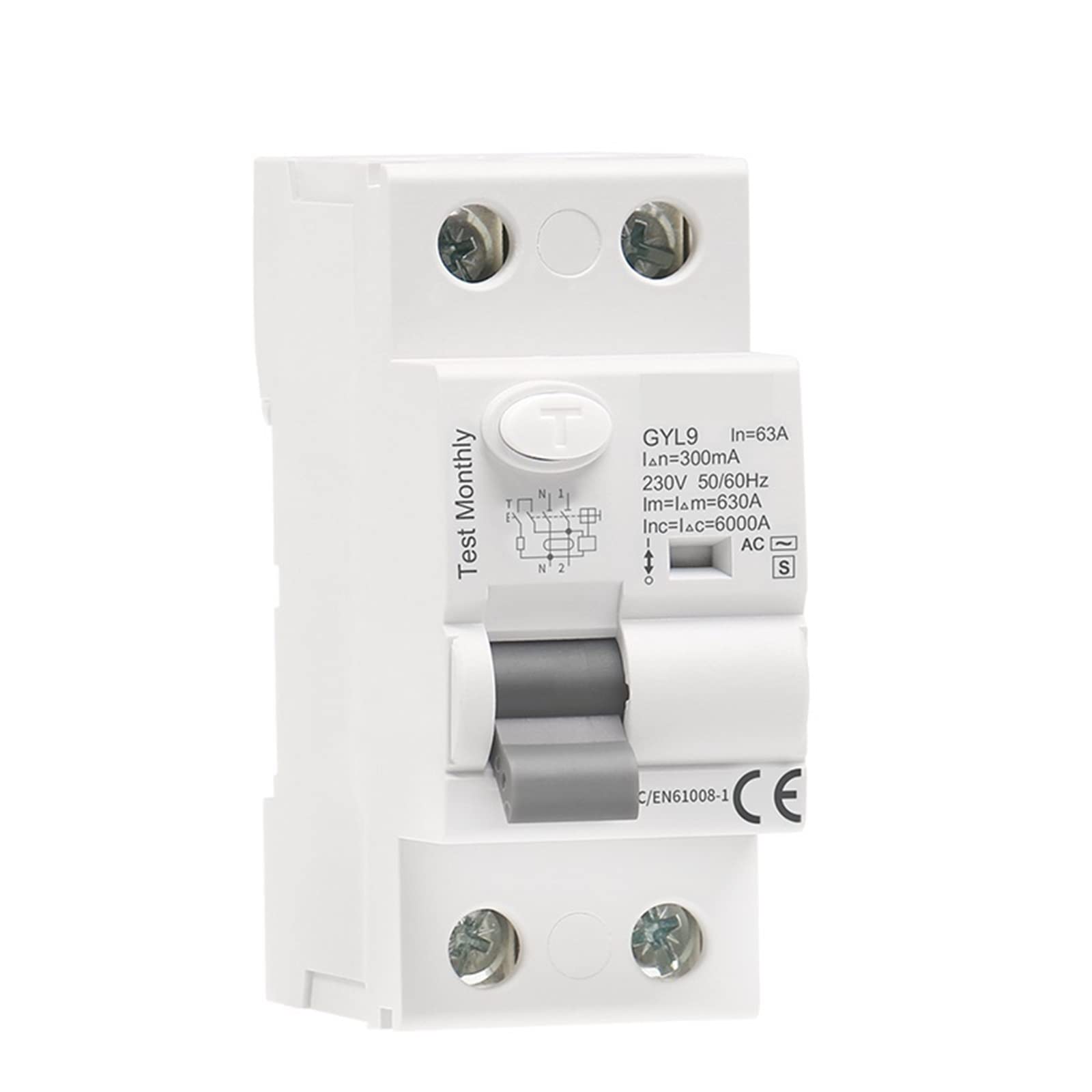 Automatyczny wyłącznik elektromagnetyczny typu GYL9 AC-S RCD RCCB ELCB 1 szt. (AC-S 2P 40A, 100mA)