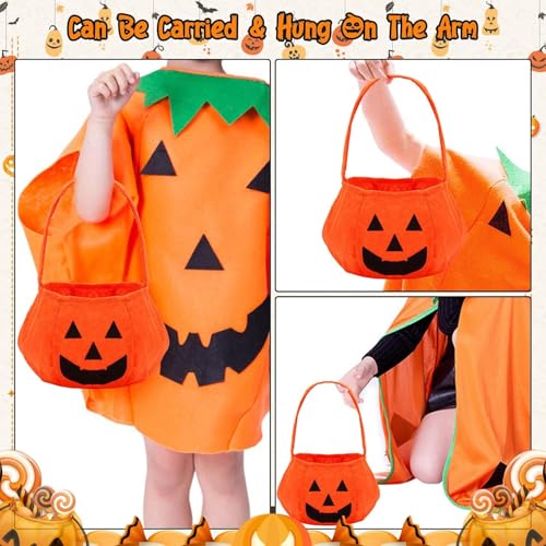 4 قطع من اكياس حلوى الهالوين، اكياس حلوى اليقطين للاطفال، شنطة يد هدايا، شنطة متعددة الاغراض قابلة لاعادة الاستخدام للاطفال لحفلات الهالوين والكلية (دي 4 قطع)