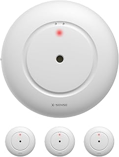 X-Sense STANDALONE Wassermelder ohne APP-Unterstützung, batteriebetriebener Wassersensor IP66, Mini-Wasserdetektor mit 110 dB Audio-Alarm, Wasseralarm Melder für Küchen, Waschbecken, WS01, 3er Set